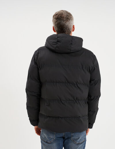 Doudoune courte &agrave; capuche d&eacute;perlante noir homme