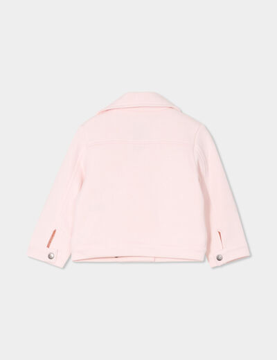Veste esprit biker droite rose clair bébé fille