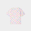 T-shirt col rond manches courtes coton ecru fille