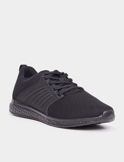 Baskets running à lacets noir homme