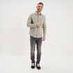 Chemise manches longues coton vert kaki homme