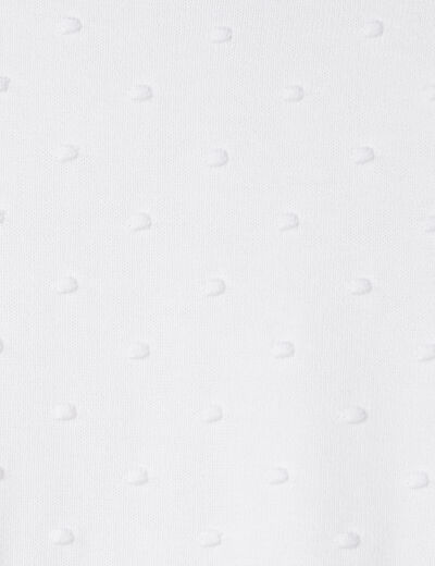 Gilet coton boutonné à bord festonné blanc bébé fille