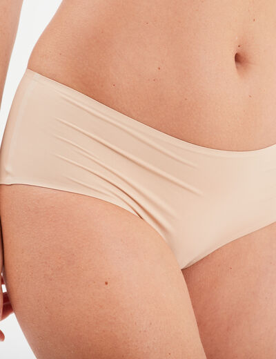 Shorty microfibre sans coutures beige femme