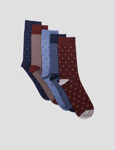 Lot 5 paires de chaussettes multicolore homme