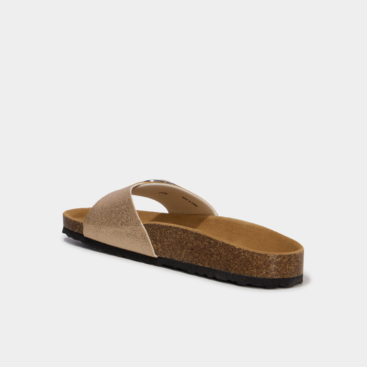 Mules avec boucles jaune or femme