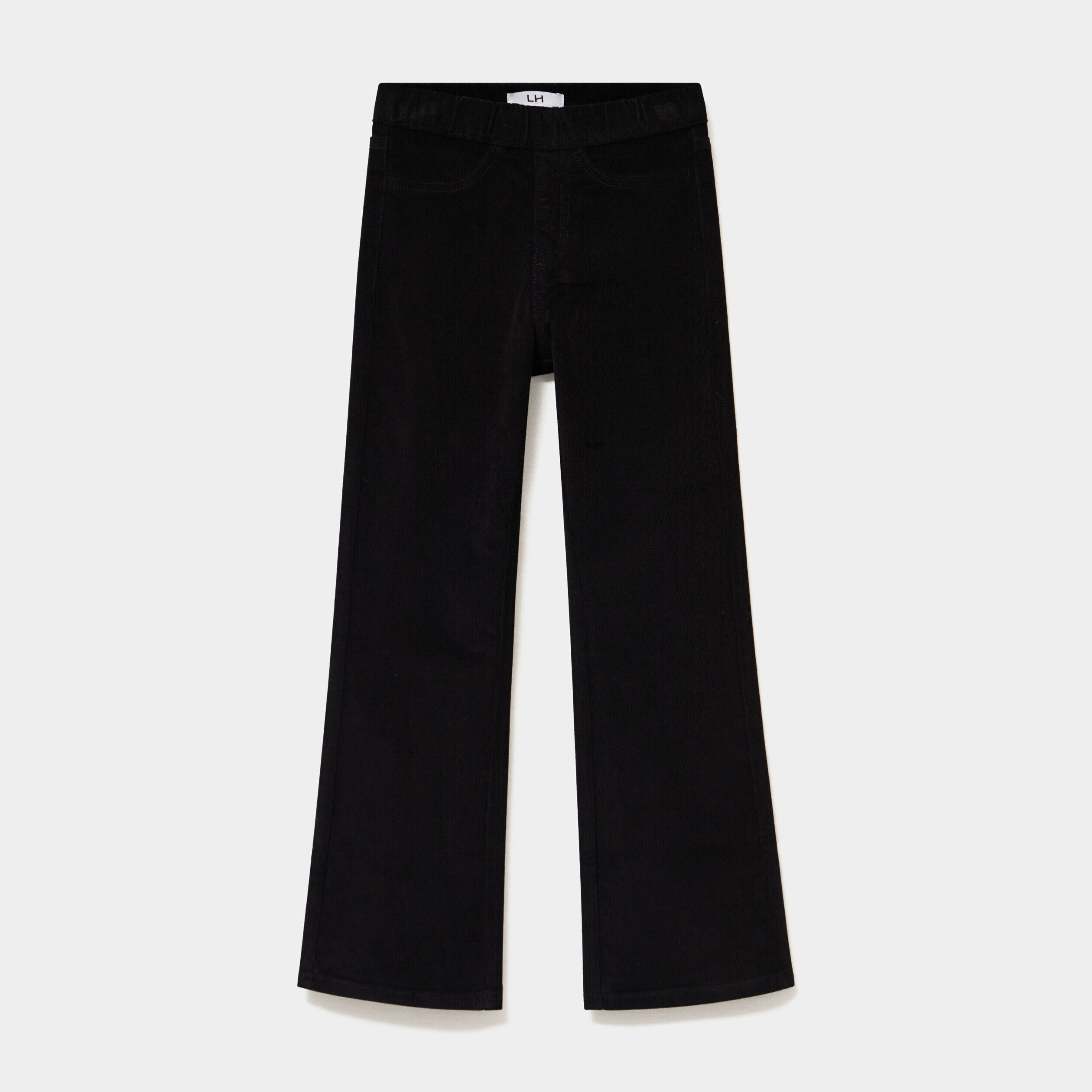 Tregging flare stretch effet velours noir fille LH