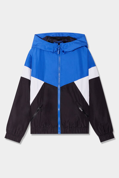 Veste &agrave; capuche zipp&eacute;e noir gar&ccedil;on