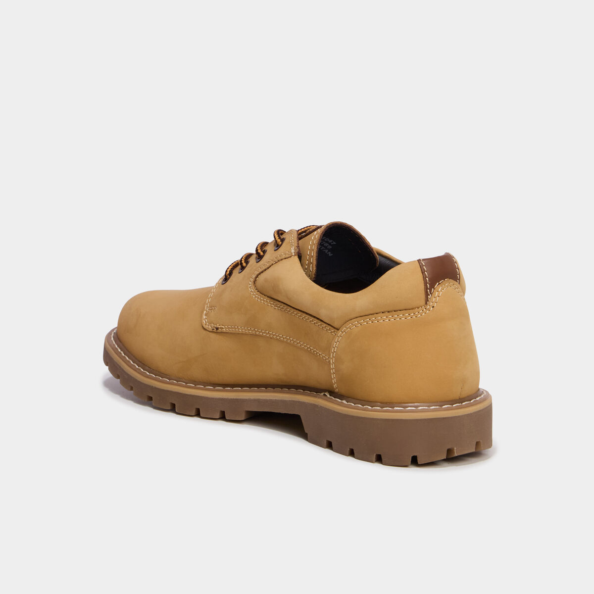 Derbies en cuir &agrave; lacets jaune homme