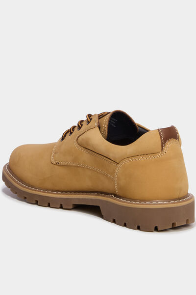 Derbies en cuir &agrave; lacets jaune homme