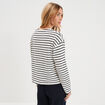 T-shirt marini&egrave;re col rond avec boutons ecru femme