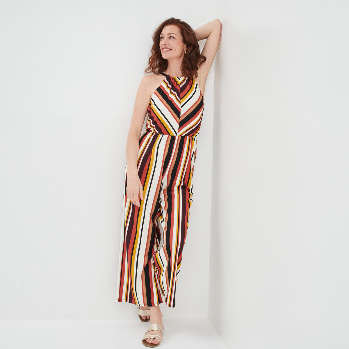 Combinaison pantalon jambes larges multicolore femme