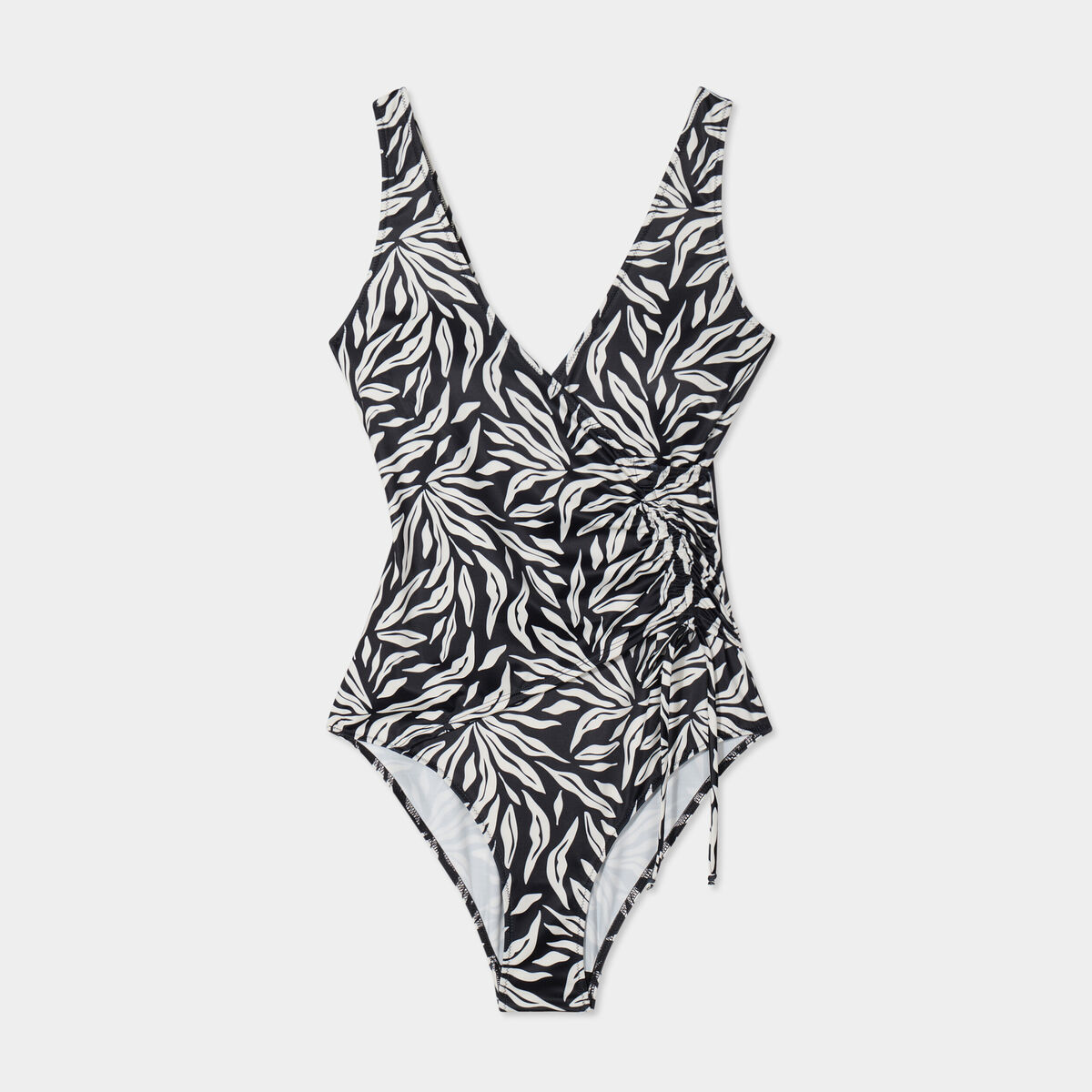Maillot de bain une pi&egrave;ce crois&eacute; noir femme