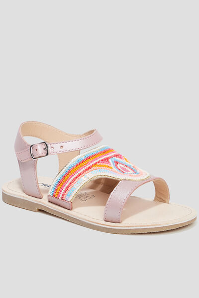 Sandales avec perles Creeks rose fille