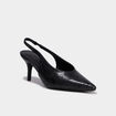 Escarpins slingback &agrave; talons aiguilles noir femme