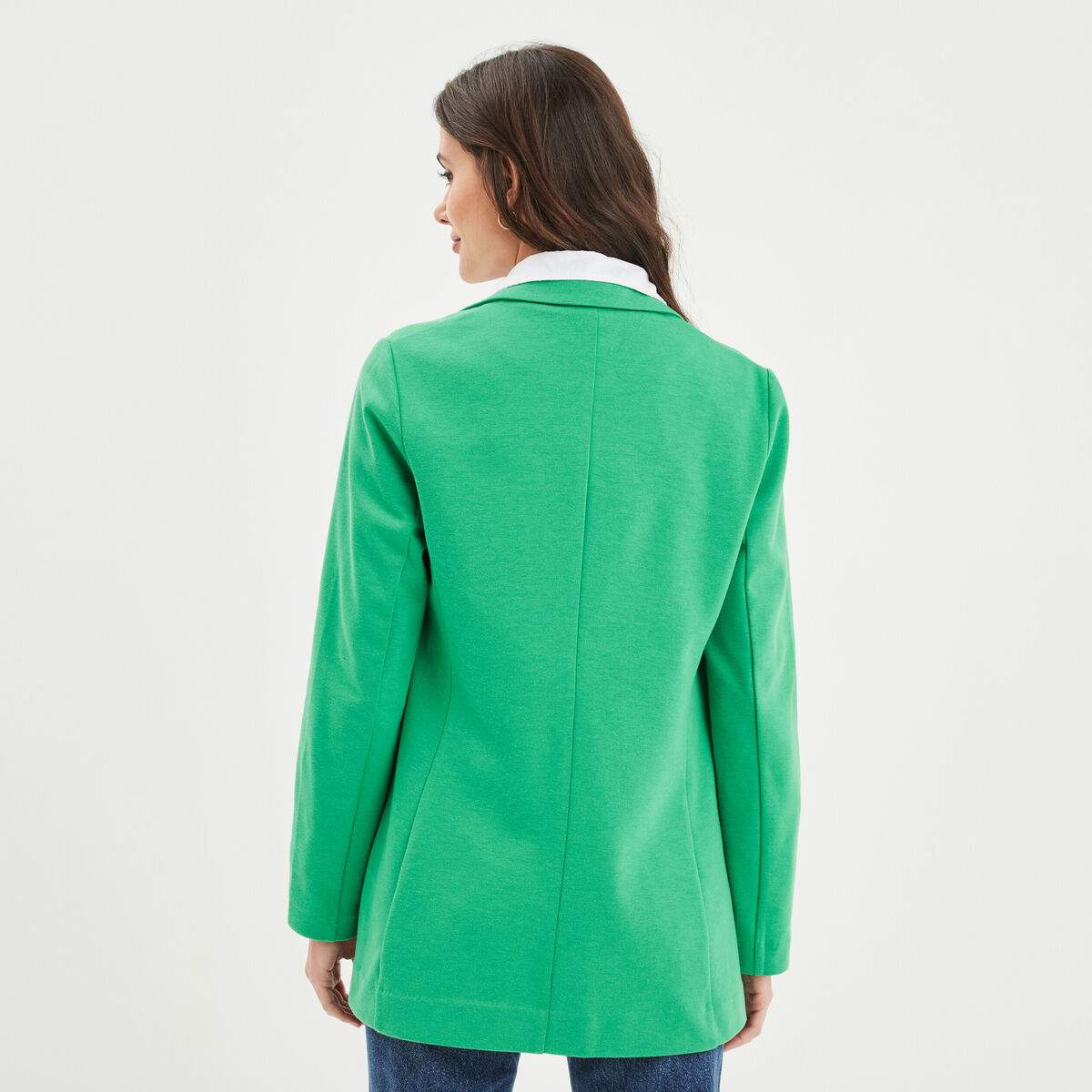 Veste blazer droite vert femme