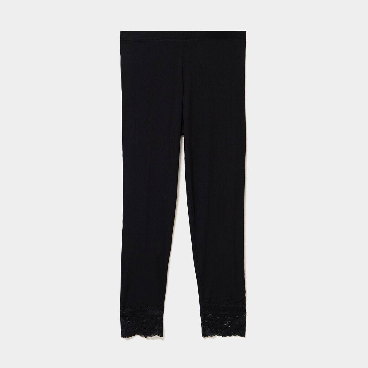 Legging 7/8&egrave;me avec dentelle noir femme
