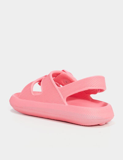 Mules de plage avec boucles rose fille
