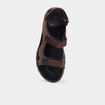 Sandales &agrave; scratchs marron homme