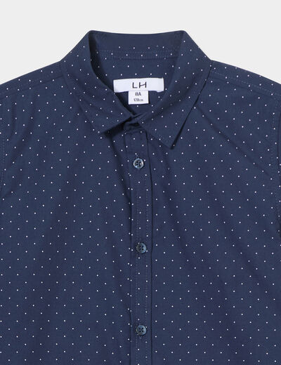 Chemise col français coton majoritaire bleu marine garçon