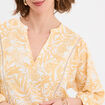 Blouse ajour&eacute;e manches 3/4 col en V ecru femme