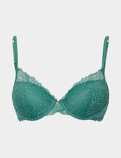 Soutien-gorge emboîtant paddé dentelle vert menthe femme