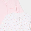 Lot 2 dors-bien coton zippés ecru bébé fille