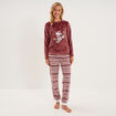 Ensemble pyjama pantalon effet velours rose framboise femme