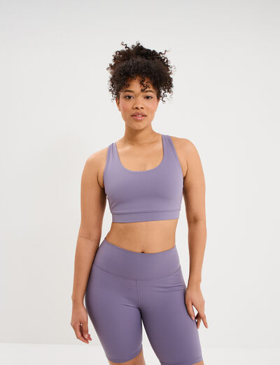 Brassi&egrave;re de sport dos nageur violet femme