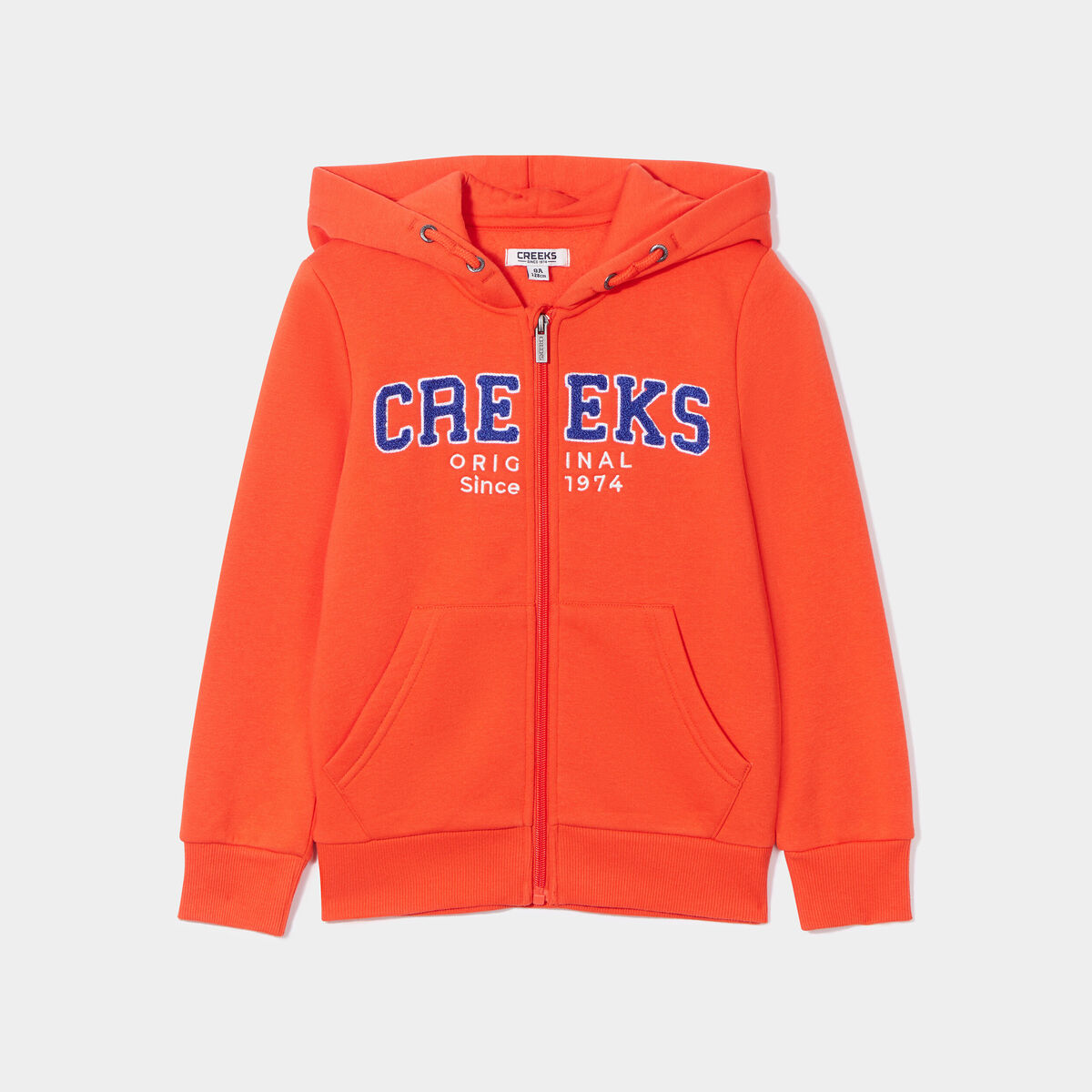 Sweat zippé à capuche Creeks orange garçon
