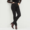 Jeans slim taille haute 5 poches denim noir femme