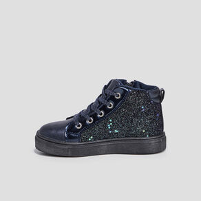 baskets montantes pailletees zippees bleu marine fille Baskets montantes pailletées zippées bleu marine fille