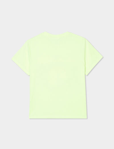 T-shirt manches courtes Stitch jaune fluo fille