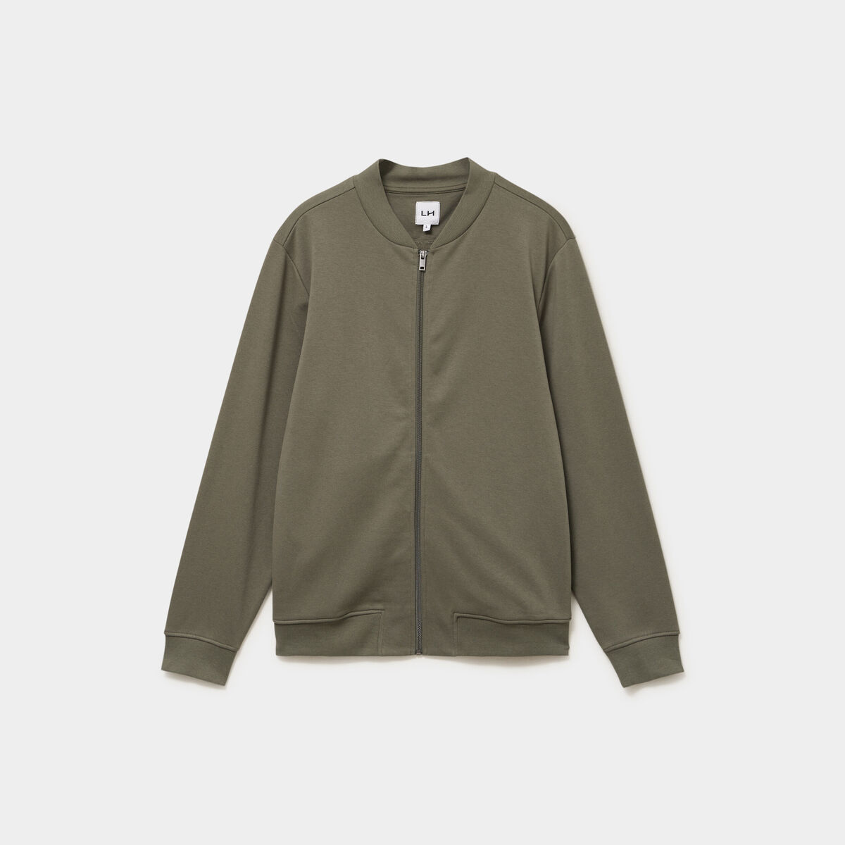 Gilet molletonn&eacute; zipp&eacute; col teddy vert kaki homme