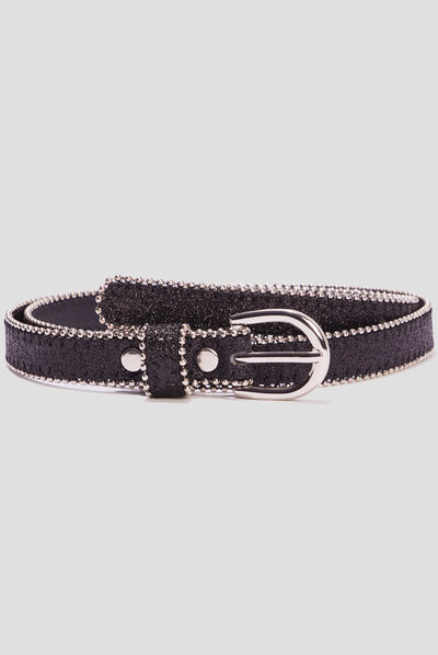 Ceinture à paillettes noir fille