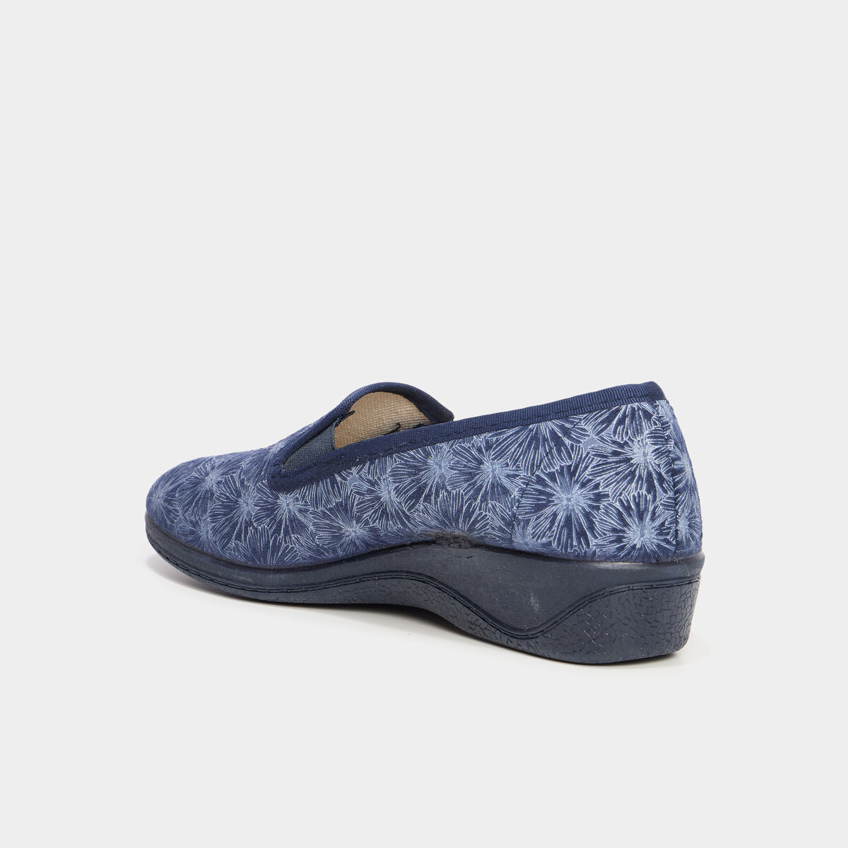 Chaussons compens&eacute;s bleu femme