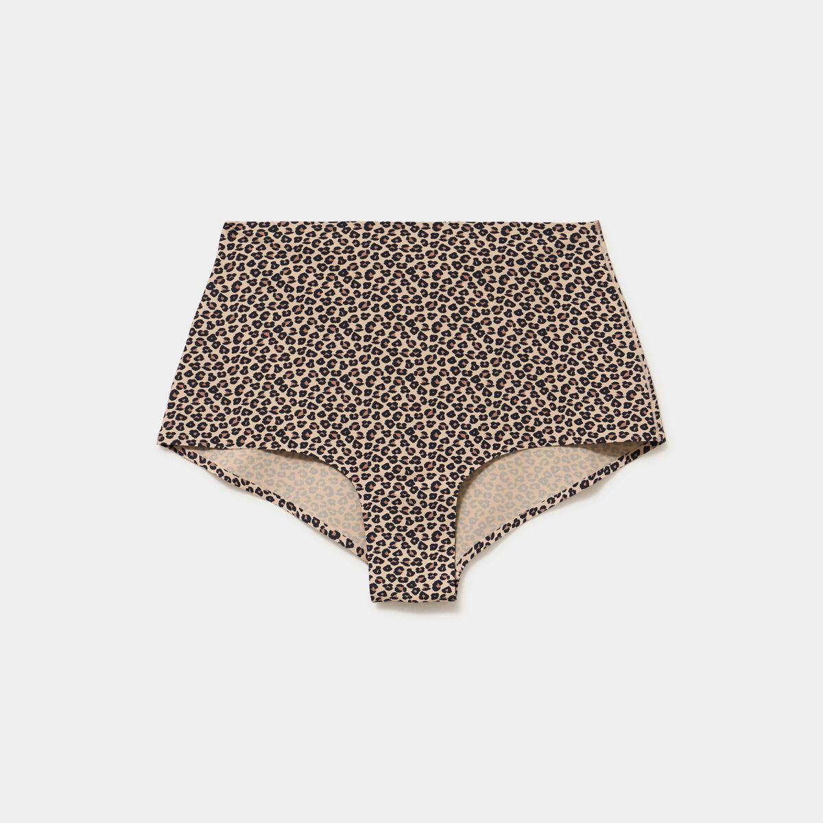 Culotte taille haute microfibre marron femme