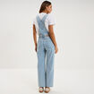 Salopette en jean jambe large coton denim triple stone femme