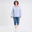 Chemise oversize lin mélangé bleu lavande femme grande taille