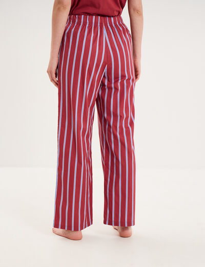 Pantalon de pyjama droit coton mauve femme