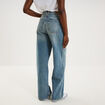 Jean large taille haute coton denim dirty femme