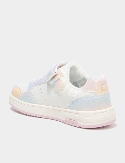 Tennis basses &agrave; scratchs bout renforc&eacute; multicolore fille