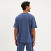 T-shirt col rond droit relax fit bleu homme
