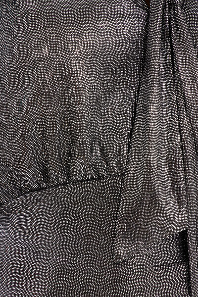 Blouse ajust&eacute;e col lavalli&egrave;re gris argent femme