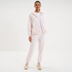 Pantalon jogging droit molleton rose clair femme