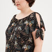 Robe courte évasée fluide boutonnée noir femme grande taille