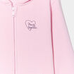 Sweat zippé à capuche molleton rose pastel fille