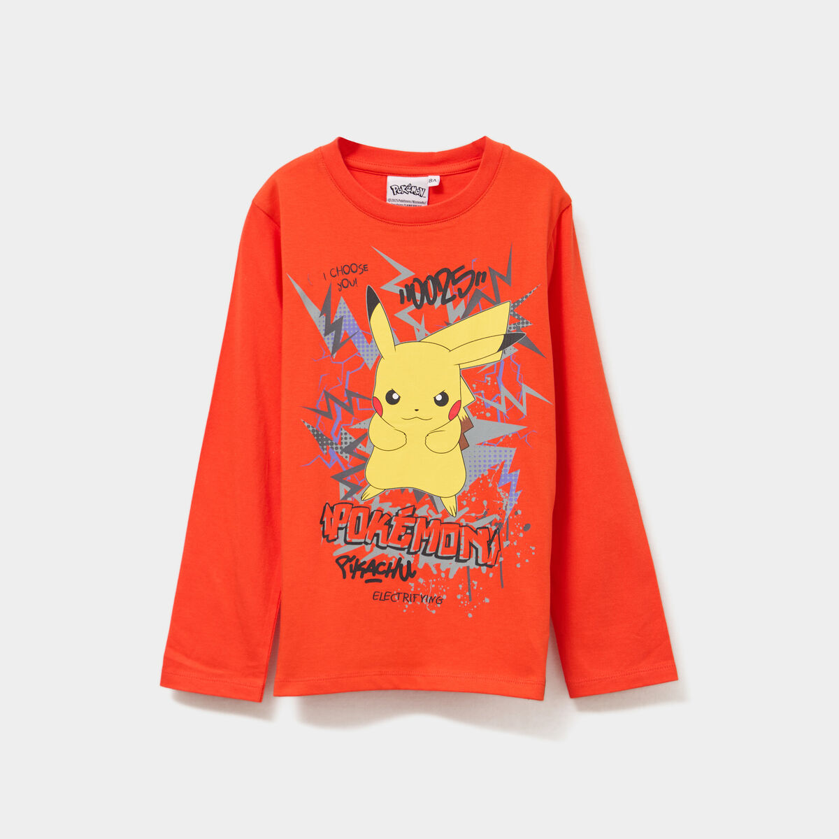 T-shirt manches longues Pokémon Pikachu orange garçon