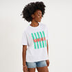 T-shirt droit manches courtes coton blanc femme