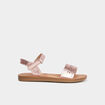 Sandales métallisées perforations rose fille