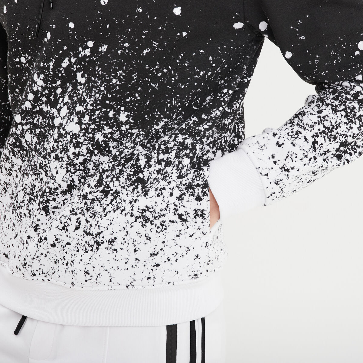 Sweat à capuche hoodie Liberto dip dye noir homme